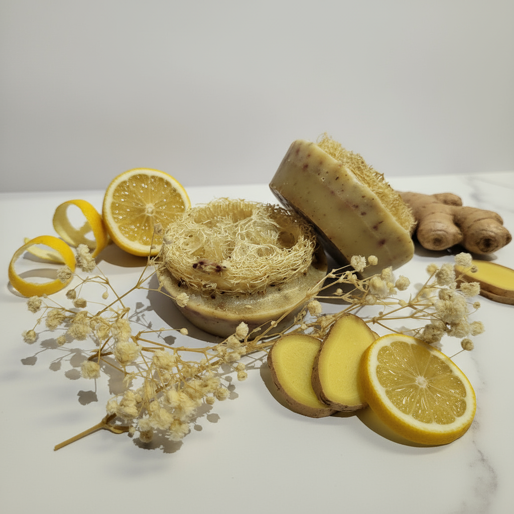 Handmade Ginger Lemon Loofah Soap
